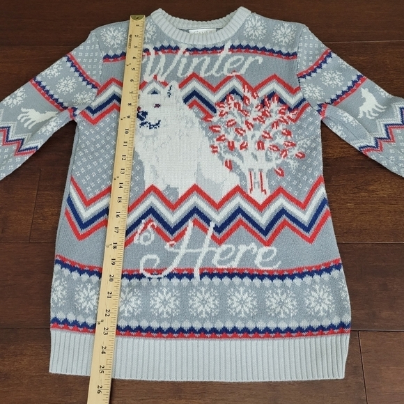 Game of Thrones 'Winter is Here' Knit Fair Isle Crew Neck Sweater Women's Size M - Picture 7 of 8